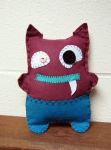 Image of finished monster pin cushion front