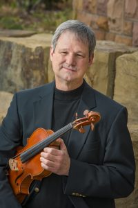 Portrait Professor of Viola Jim Przygocki and Lecturer of Violin Sherry Sinift.